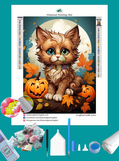 Cat on Halloween Diamond Painting