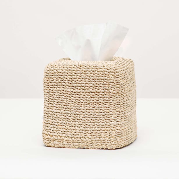 Tissue Box / Bleached Natural Abaca Fiber