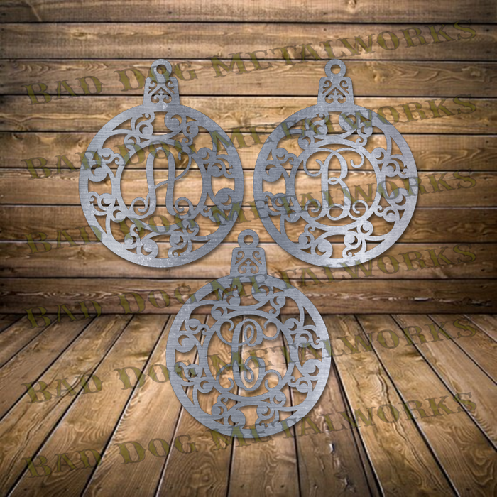 Christmas Ornament Monogram Set - Dxf and Svg