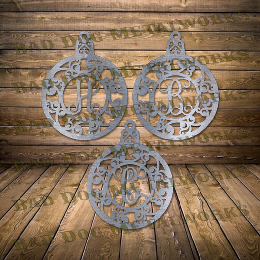 Christmas Ornament Monogram Set - Dxf and Svg