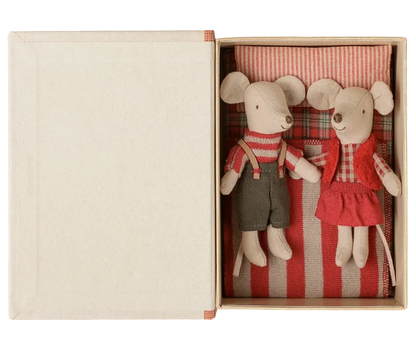 Christmas Twin Mice, Little Sister and Brother in Book