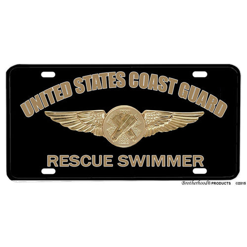 Coast Guard Rescue Swimmer Emblem License Plate