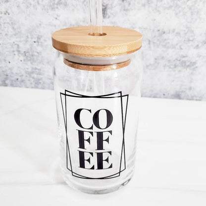 COFFEE Glass Can Cup Salt and Sparkle