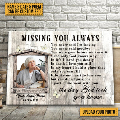Custom Photo - As I Sit In Heaven You'll Be Taking One For Me - Personalized Custom Canvas - Memorial Canvas