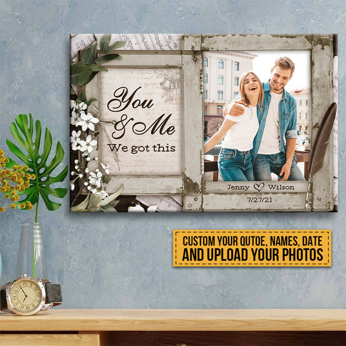 Custom Photo - God Knew My Heart Needed You - Couple Canvas - Personalized Custom Canvas