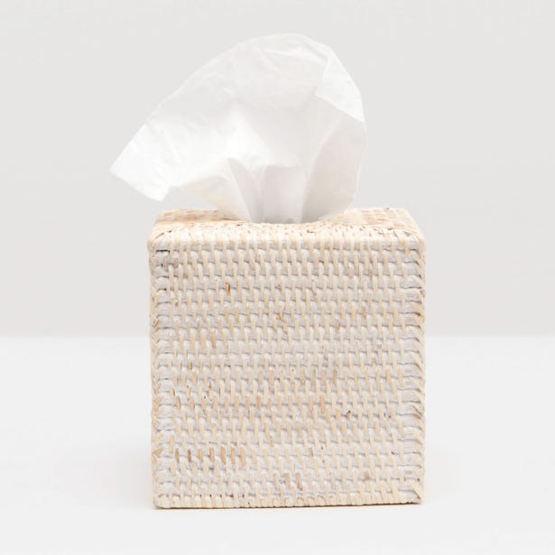 Tissue Box / Whitewashed Rattan
