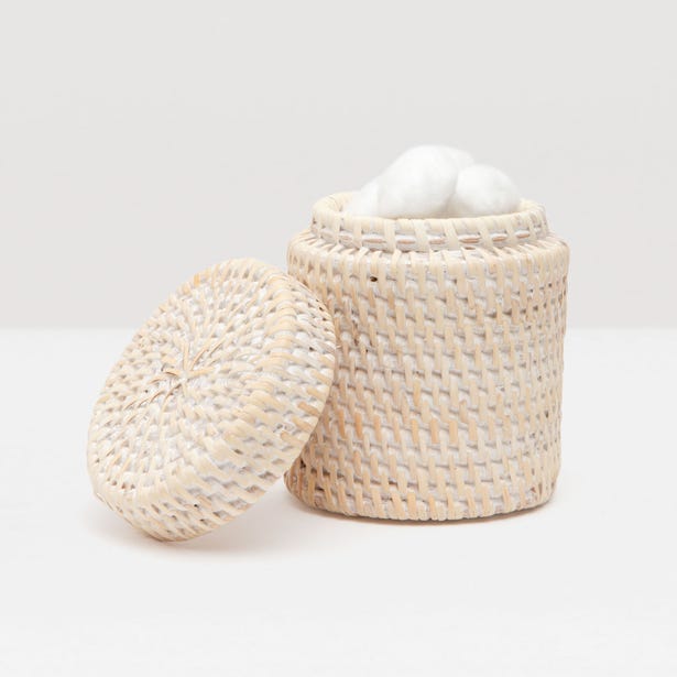 Canister / Whitewashed Rattan