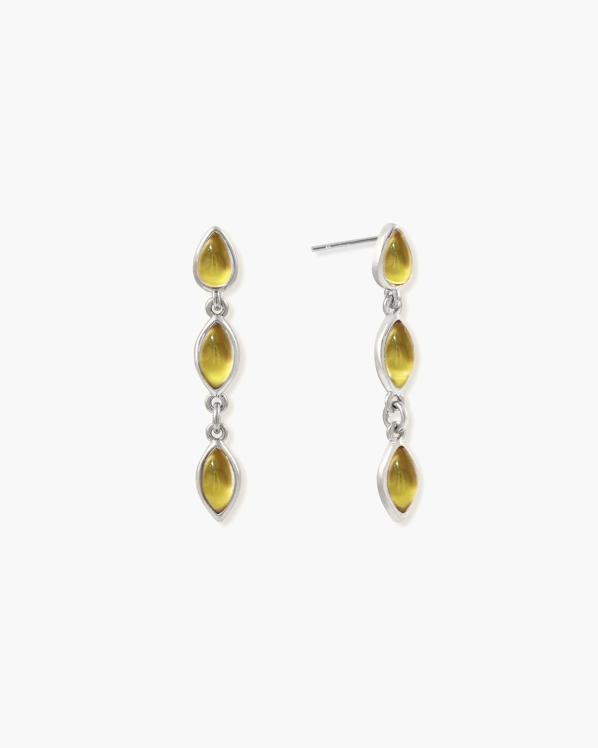 Olive Marquise Earrings in Silver