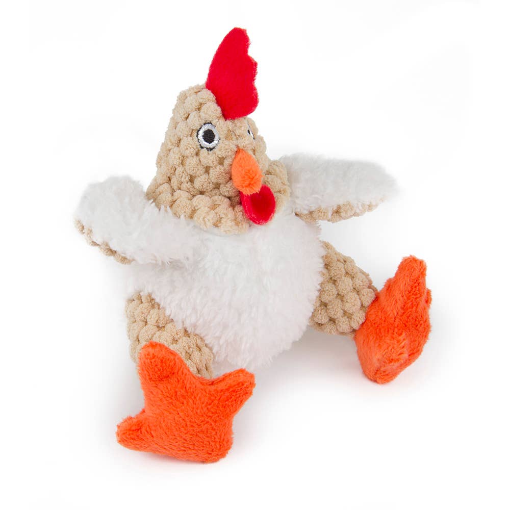 GoDog Just For Me Fat White Rooster w/Chew Guard