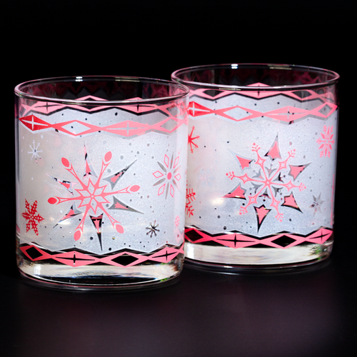 Frosty Flakes Rocks Glasses Pink
