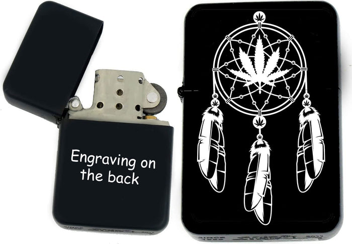 GIFTS INFINITY - Personalized Leaf Collection Windproof Lighters – Black Matt (WD-9)