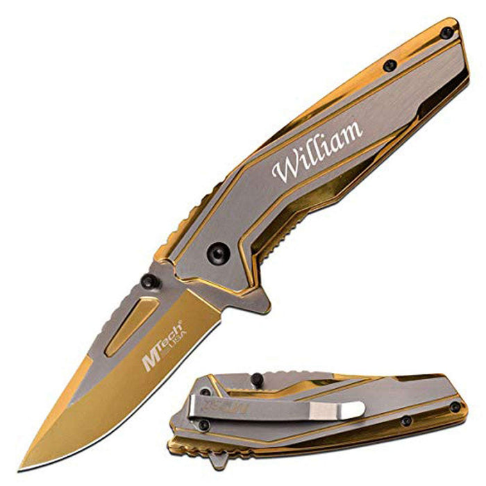 GIFTS INFINITY Free Engraving Pocket Folding Knife (MT-A1117GD)