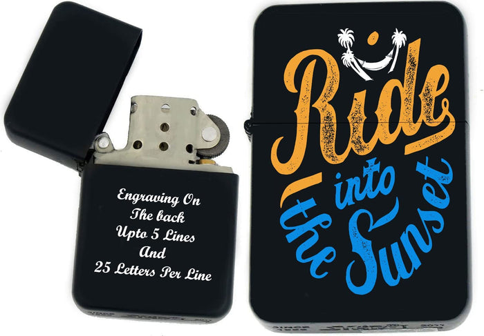 GIFTS INFINITY-Personalized Bikers Motor Cycle Speed Racers Lighters–Black Matt(MC-27)