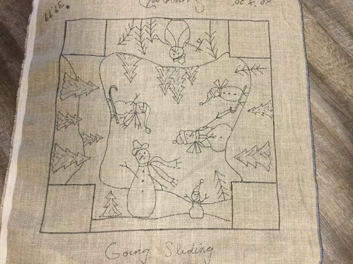Going sledding Bonnet Topper stool pattern