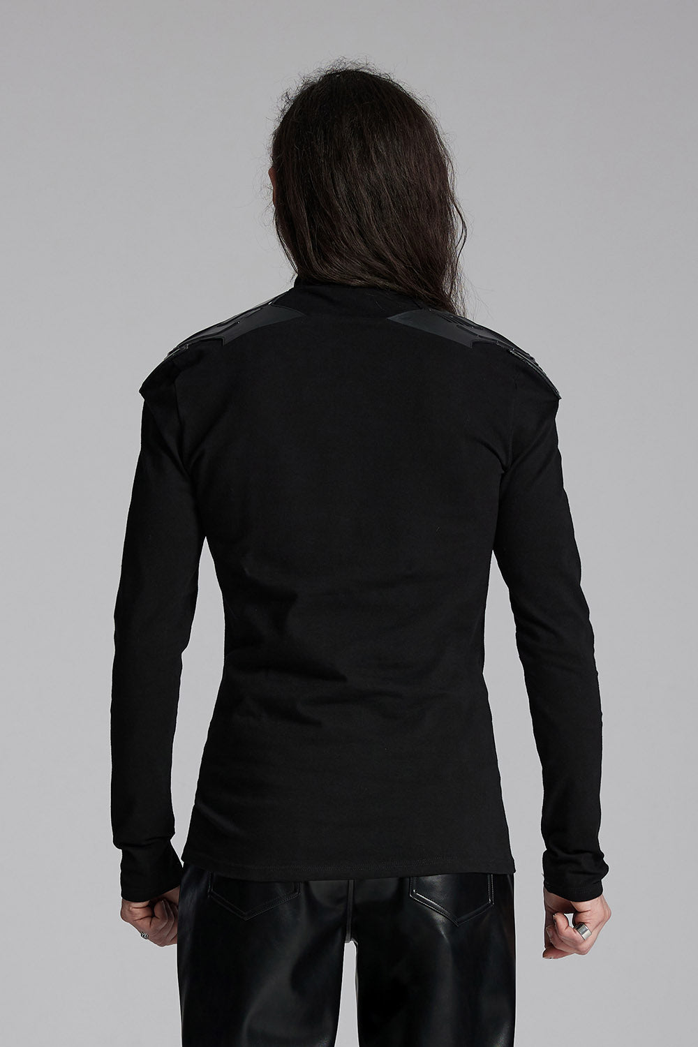 Black Armor Moto Turtleneck Top