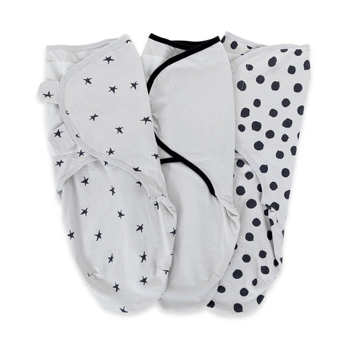 Grey Abstract Adjustable Swaddle Blanket | 3 Pack