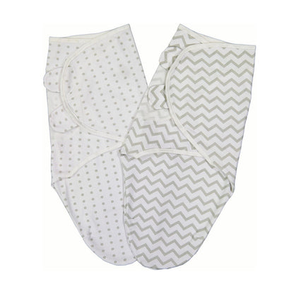 Grey Chevron & Polka Dot Adjustable Swaddle Blanket