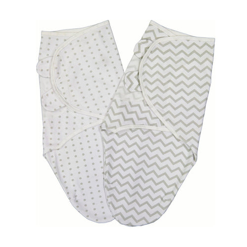 Grey Chevron & Polka Dot Adjustable Swaddle Blanket
