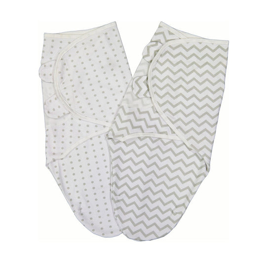 Grey Chevron & Polka Dot Adjustable Swaddle Blanket