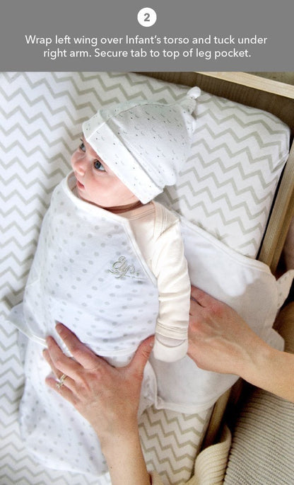 Polka Dot & Grey Chevron Adjustable Swaddle blanket