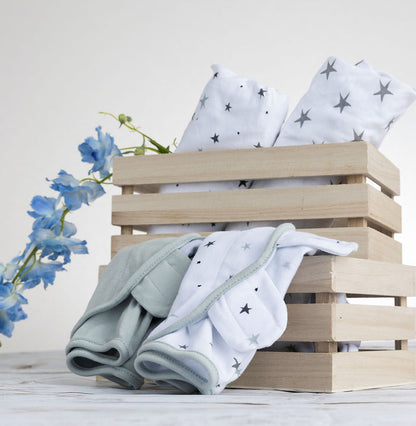 Grey Stars lightweight Adjustable Swaddle Blanket