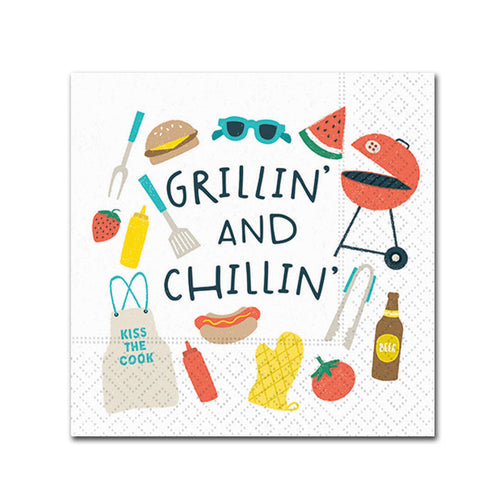 Grillin and Chillin Paper Beverage Napkins