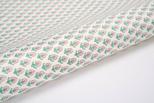 Hand Block Printed Gift Wrap Sheets - Tulip Bud Blush