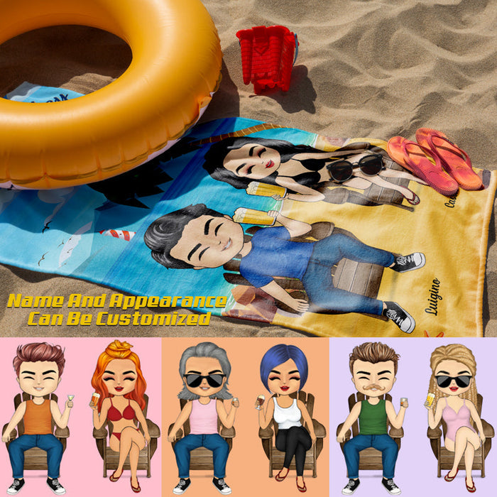 Hubby&Wifey Season - Beach Towel - Gift For Couple Personalized Custom Beach Towel