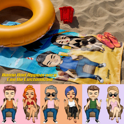 Hubby&Wifey Season - Beach Towel - Gift For Couple Personalized Custom Beach Towel
