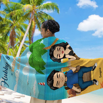 Hubby&Wifey Season - Beach Towel - Gift For Couple Personalized Custom Beach Towel