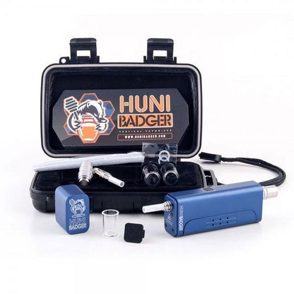 Portable Huni Badger Vertical Vaporizer Kit, designed for easy handling and compatibility with various concentrates, ideal for on-the-go use.