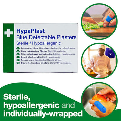 HypaPlast Blue Plasters 7.2cm x 2.5cm (Pack 100)