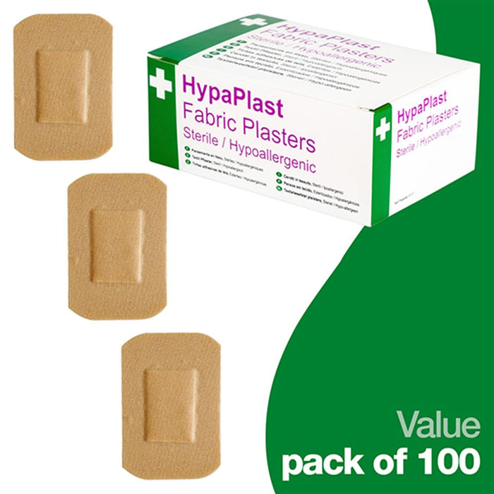 HypaPlast Fabric Plasters 7.2cm x 5cm (Pack 100)