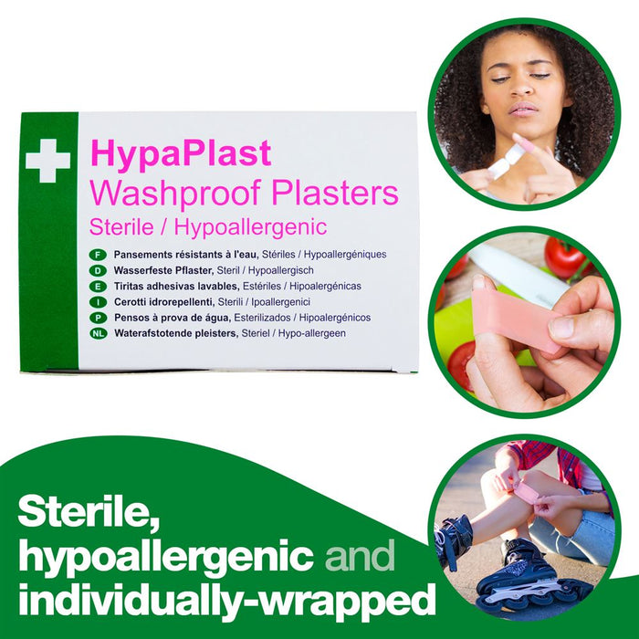 HypaPlast Washproof Plasters 3.8cm x 3.8cm (Pack 100)