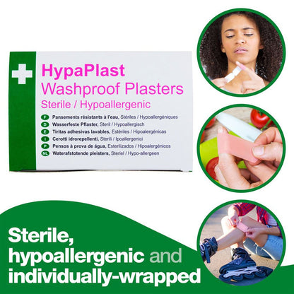 HypaPlast Washproof Plasters 7.2cm x 5cm (Pack 100)