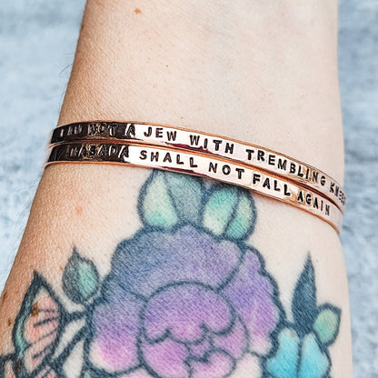 In My Zionist Era Adjustable Skinny Cuff Bracelet | Dainty Jewish Jewelry for her Salt and Sparkle