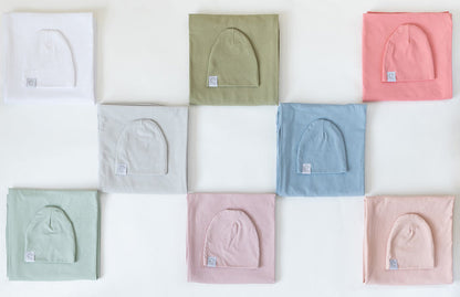 Jersey Knit Cotton Swaddle and Beanie collection