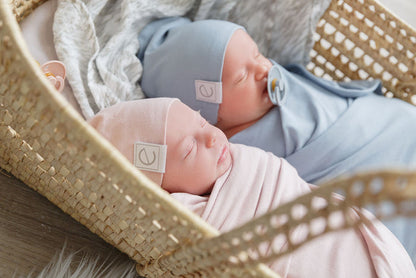 Jersey swaddle and beanie gift set