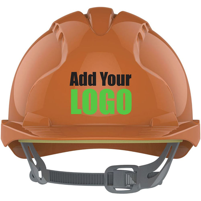 JSP EVO3 Custom Printed Safety Helmet - Vented Slip Ratchet Mid Peak