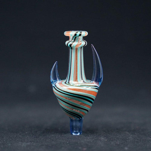 JwalkerGlass Linework Bubble Cap with Horns - Unique Handcrafted Dab Accessory: Premium Glass Accessory, Enhanced Airflow, Dabbing Sessions, Crafted with Intricate Linework, Horn Accents, Adds a Touch of Artistry, Dab Rig Setup, Perfect for Controlling Airflow, Maximizing Vapor Retention, Smoother More Flavorful Hits, Compatible with Most Banger Nails, Optimal Performance, Unique Look.
