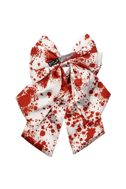 Blood Splatter Knife Satin Hair Bow