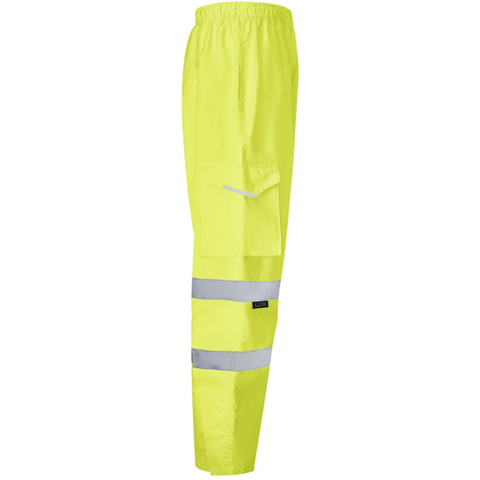 Leo Workwear Appledore Yellow LTEC 3K Waterproof Hi Vis Trouser