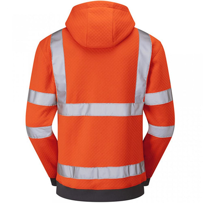 Leo Workwear Goodleigh Orange EcoViz Hi Vis Hooded Sweatshirt