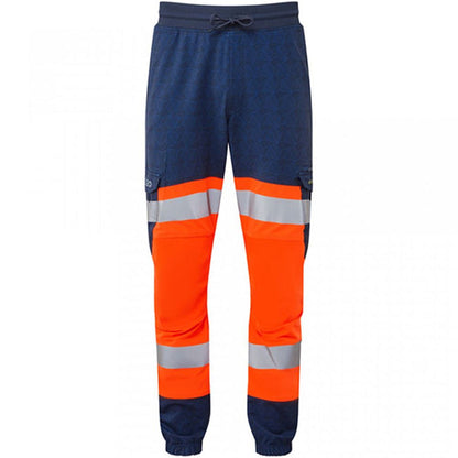 Leo Workwear Hawkridge Orange EcoViz 4X Stretch Hi Vis Jog Trouser