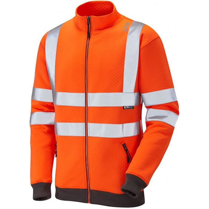 Leo Workwear Libbaton Orange EcoViz Polycotton Zipped Hi Vis Track Top