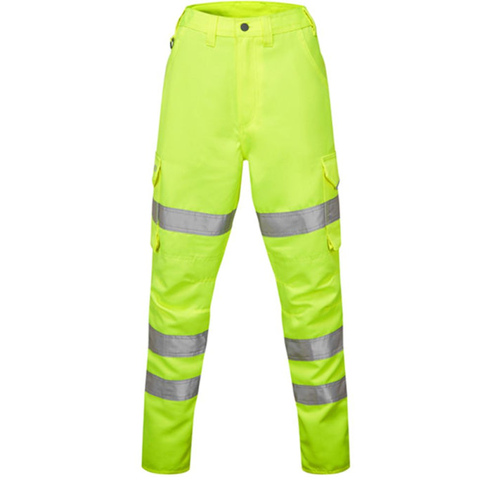 Leo Workwear Pennymoor Yellow Polycotton Women's Hi Vis Cargo Trouser