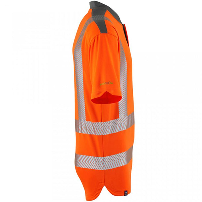Leo Workwear Putsborough Orange EcoViz Coolmax Performance Hi Vis T-Shirt