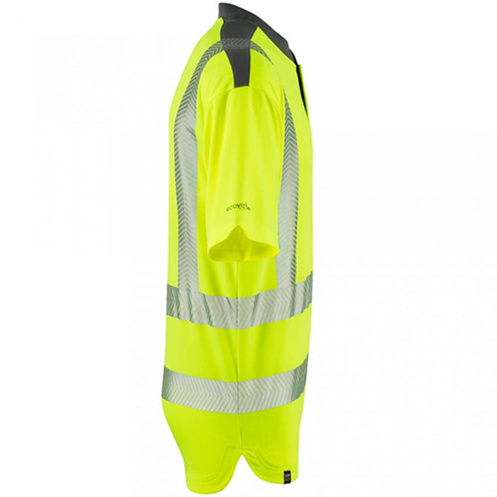 Leo Workwear Putsborough Yellow EcoViz Coolmax Performance Hi Vis T-Shirt
