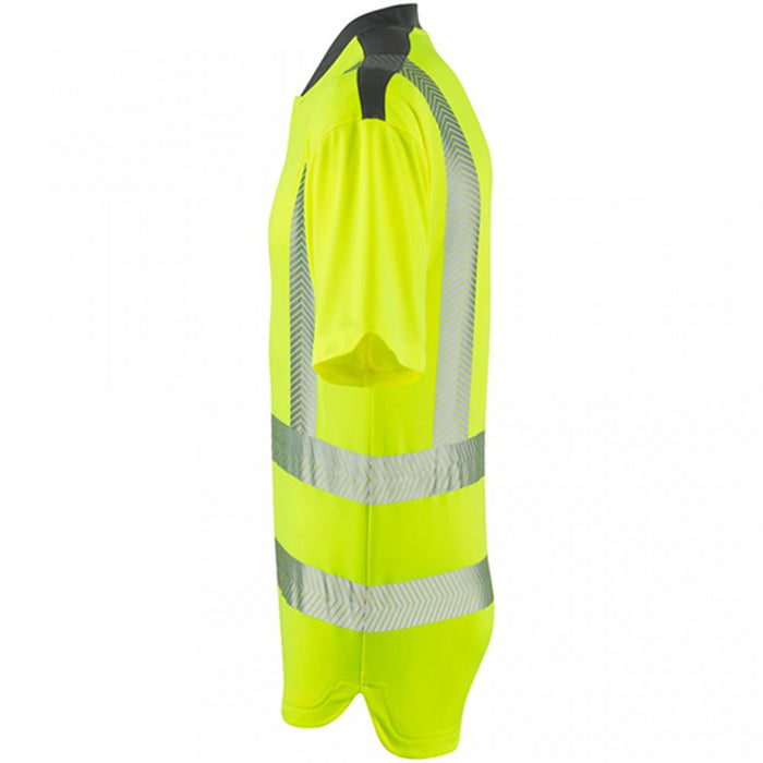 Leo Workwear Putsborough Yellow EcoViz Coolmax Performance Hi Vis T-Shirt