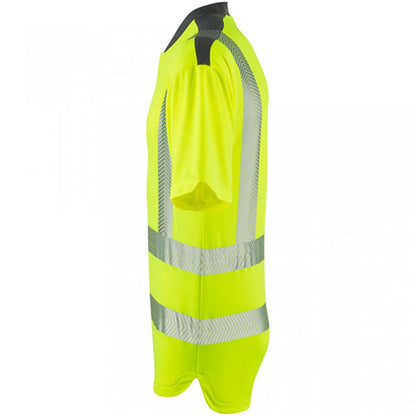 Leo Workwear Putsborough Yellow EcoViz Coolmax Performance Hi Vis T-Shirt
